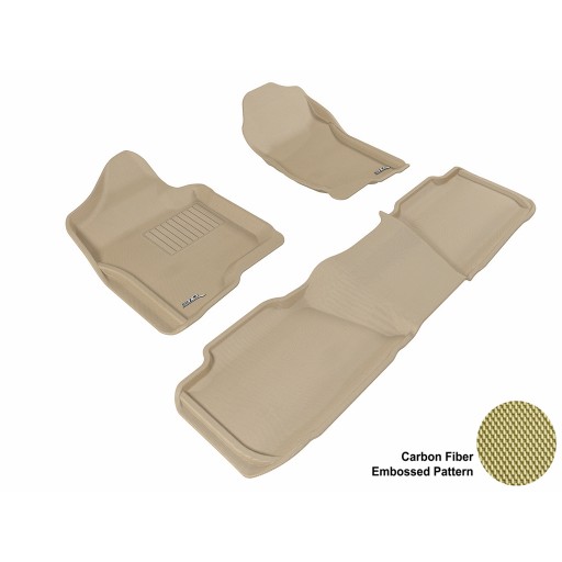 2007 - 2013 Chevrolet Tahoe Custom-fit Tan 3D Digital Molded Mats (1st row and 2nd row only)