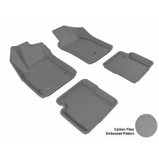 2012 - 2013 Fiat 500 Custom-fit Gray 3D Digital Molded Mats (1st row and 2nd row only)