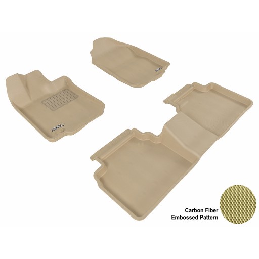 2006 - 2012 Ford Fusion Custom-fit Tan 3D Digital Molded Mats (1st row and 2nd row only)