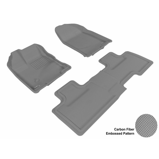 2007 - 2013 Ford Edge Custom-fit Gray 3D Digital Molded Mats (1st row and 2nd row only)
