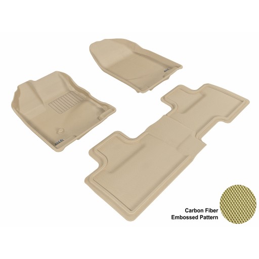 2007 - 2013 Ford Edge Custom-fit Tan 3D Digital Molded Mats (1st row and 2nd row only)