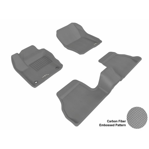 2012 - 2013 Ford Focus Custom-fit Gray 3D Digital Molded Mats (1st row and 2nd row only)