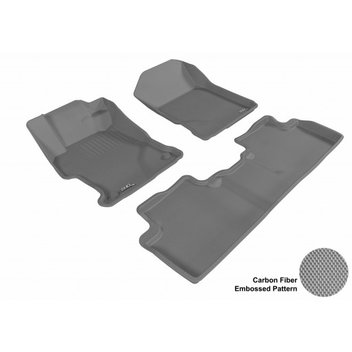 2012 - 2013 Honda Civic Coupe Custom-fit Gray 3D Digital Molded Mats (1st row and 2nd row only)