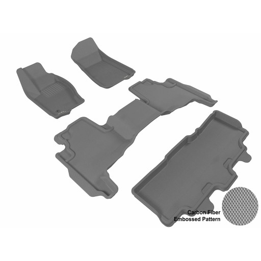 2006 - 2010 Jeep Commander Custom-fit Gray 3D Digital Molded Mats (1st row, 2nd row and 3rd row)