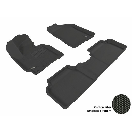2010 - 2013 Kia Sportage Custom-fit Black 3D Digital Molded Mats (1st row and 2nd row only)