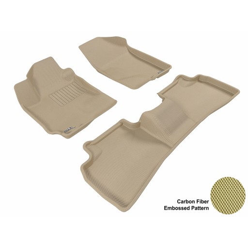 2010 - 2013 Kia Forte Sdn/Hb Custom-fit Tan 3D Digital Molded Mats (1st row and 2nd row only)