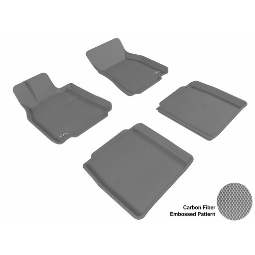 2007 - 2012 Lexus LS460L Custom-fit Gray 3D Digital Molded Mats (1st row and 2nd row only)