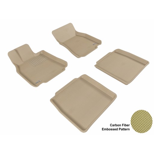 2007 - 2012 Lexus LS460L Custom-fit Tan 3D Digital Molded Mats (1st row and 2nd row only)