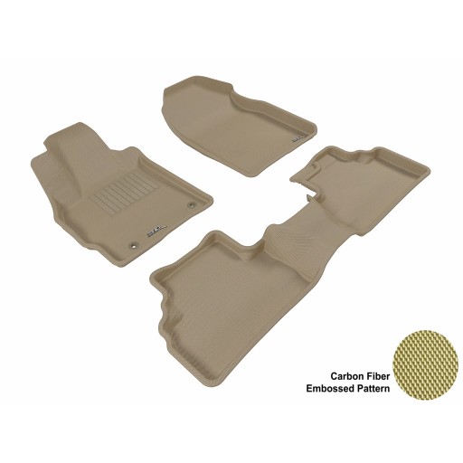 2007 - 2012 Mazda CX-7 Custom-fit Tan 3D Digital Molded Mats (1st row and 2nd row only)