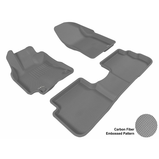 2009 - 2010 Pontiac Vibe Custom-fit Gray 3D Digital Molded Mats (1st row and 2nd row only)