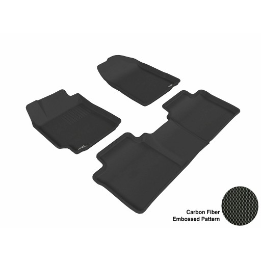 2007 - 2011 Toyota Camry Custom-fit Black 3D Digital Molded Mats (1st row and 2nd row only)