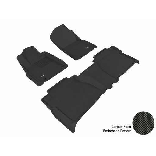2007 - 2011 Toyota Tundra Double Cab Custom-fit Black 3D Digital Molded Mats (1st row and 2nd row only)