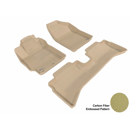 2012 - 2013 Toyota Prius C Custom-fit Tan 3D Digital Molded Mats (1st row and 2nd row only)