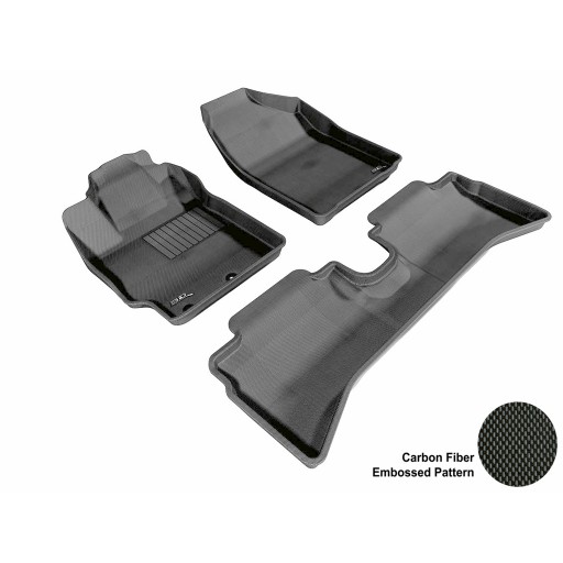 2012 - 2013 Toyota Prius C Custom-fit Black 3D Digital Molded Mats (1st row and 2nd row only)