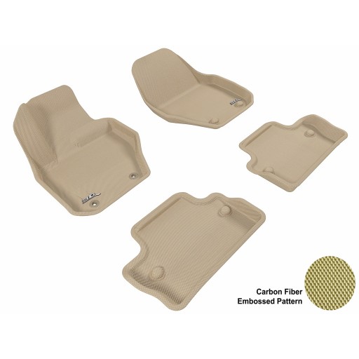 2010 - 2013 Volvo S60 Custom-fit Tan 3D Digital Molded Mats (1st row and 2nd row only)