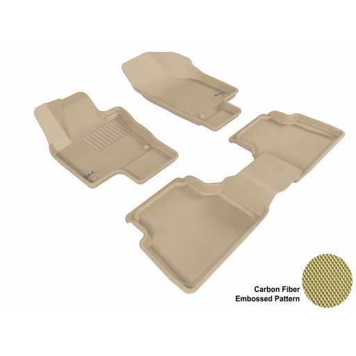 2009 - 2013 Volkswagen Tiguan Custom-fit Tan 3D Digital Molded Mats (1st row and 2nd row only)