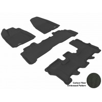2007 - 2013 Acura MDX Custom-fit Black 3D Digital Molded Mats (1st row, 2nd row and 3rd row)