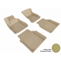 2011 - 2013 Audi A8L Custom-fit Tan 3D Digital Molded Mats (1st row and 2nd row only)