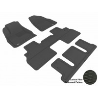 2008 - 2013 Buick Enclave Bucket Seating Custom-fit Black 3D Digital Molded Mats (1st row, 2nd row and 3rd row)