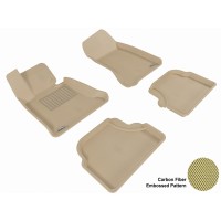 2004 - 2010 BMW 5 Serise (E60) Custom-fit Tan 3D Digital Molded Mats (1st row and 2nd row only)