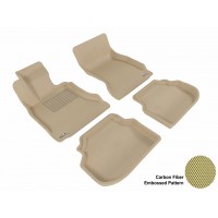 2011 - 2013 BMW 5 Series (F10) Custom-fit Tan 3D Digital Molded Mats (1st row and 2nd row only)