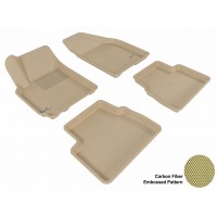 2007 - 2011 Chevrolet Aveo Custom-fit Tan 3D Digital Molded Mats (1st row and 2nd row only)