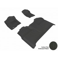 2007 - 2013 Chevrolet Silverado Crew Cab Custom-fit Black 3D Digital Molded Mats (1st row and 2nd row only)