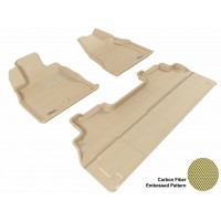 2009 - 2013 Chevrolet Traverse Custom-fit Tan 3D Digital Molded Mats (1st row and 2nd row only)