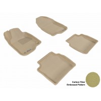 2008 - 2012 Chevrolet Malibu Custom-fit Tan 3D Digital Molded Mats (1st row and 2nd row only)