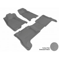2004 - 2012 Chevrolet Colorado Crew Cab Custom-fit Gray 3D Digital Molded Mats (1st row and 2nd row only)
