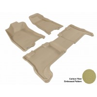 2004 - 2012 Chevrolet Colorado Crew Cab Custom-fit Tan 3D Digital Molded Mats (1st row and 2nd row only)