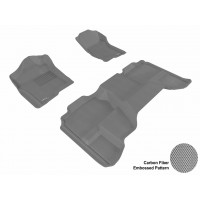 2007 - 2013 Chevrolet Silverado Extended Cab Custom-fit Gray 3D Digital Molded Mats (1st row and 2nd row only)