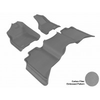 2009 - 2012 Dodge Ram 1500 Crew Cab Custom-fit Gray 3D Digital Molded Mats (1st row and 2nd row only)