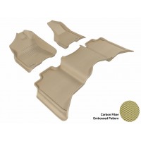 2009 - 2012 Dodge Ram 1500 Crew Cab Custom-fit Tan 3D Digital Molded Mats (1st row and 2nd row only)