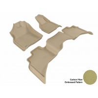 2009 - 2012 Dodge Ram 1500 Quad Cab Custom-fit Tan 3D Digital Molded Mats (1st row and 2nd row only)