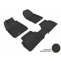 2011 - 2013 Ford Fiesta Hatchback Custom-fit Black 3D Digital Molded Mats (1st row and 2nd row only)