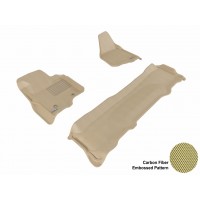 2011 - 2013 Ford F-250/350/450 SD Crew Cab Custom-fit Tan 3D Digital Molded Mats (1st row and 2nd row only)