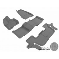2011 - 2013 Ford Explorer Custom-fit Gray 3D Digital Molded Mats (1st row, 2nd row and 3rd row)