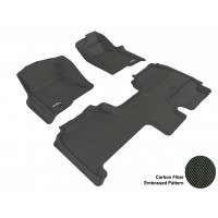 2009 - 2013 Ford F-150 Supercab Custom-fit Black 3D Digital Molded Mats (1st row and 2nd row only)