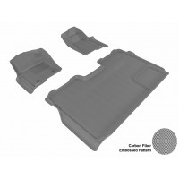 2009 - 2013 Ford F-150 Supercrew Custom-fit Gray 3D Digital Molded Mats (1st row and 2nd row only)