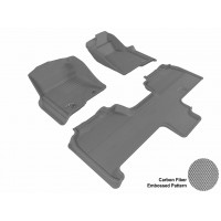 2009 - 2013 Ford F-150 Supercab Custom-fit Gray 3D Digital Molded Mats (1st row and 2nd row only)