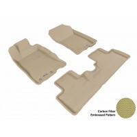 2010 - 2013 Honda Insight Custom-fit Tan 3D Digital Molded Mats (1st row and 2nd row only)