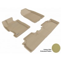 2006 - 2011 Honda Civic Coupe Custom-fit Tan 3D Digital Molded Mats (1st row and 2nd row only)