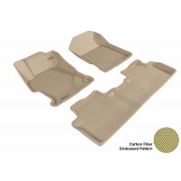 2012 - 2013 Honda Civic Coupe Custom-fit Tan 3D Digital Molded Mats (1st row and 2nd row only)
