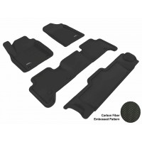 2011 - 2013 Infiniti QX56 Custom-fit Black 3D Digital Molded Mats (1st row, 2nd row and 3rd row)