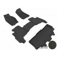2006 - 2010 Jeep Commander Custom-fit Black 3D Digital Molded Mats (1st row, 2nd row and 3rd row)