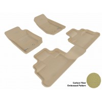2007 - 2013 Jeep Wrangler Unlimited Custom-fit Tan 3D Digital Molded Mats (1st row and 2nd row only)