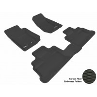2007 - 2013 Jeep Wrangler Unlimited Custom-fit Black 3D Digital Molded Mats (1st row and 2nd row only)