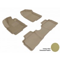 2010 - 2013 Kia Soul Custom-fit Tan 3D Digital Molded Mats (1st row and 2nd row only)