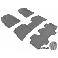 2011 - 2013 Kia Sorento Custom-fit Gray 3D Digital Molded Mats (1st row, 2nd row and 3rd row)